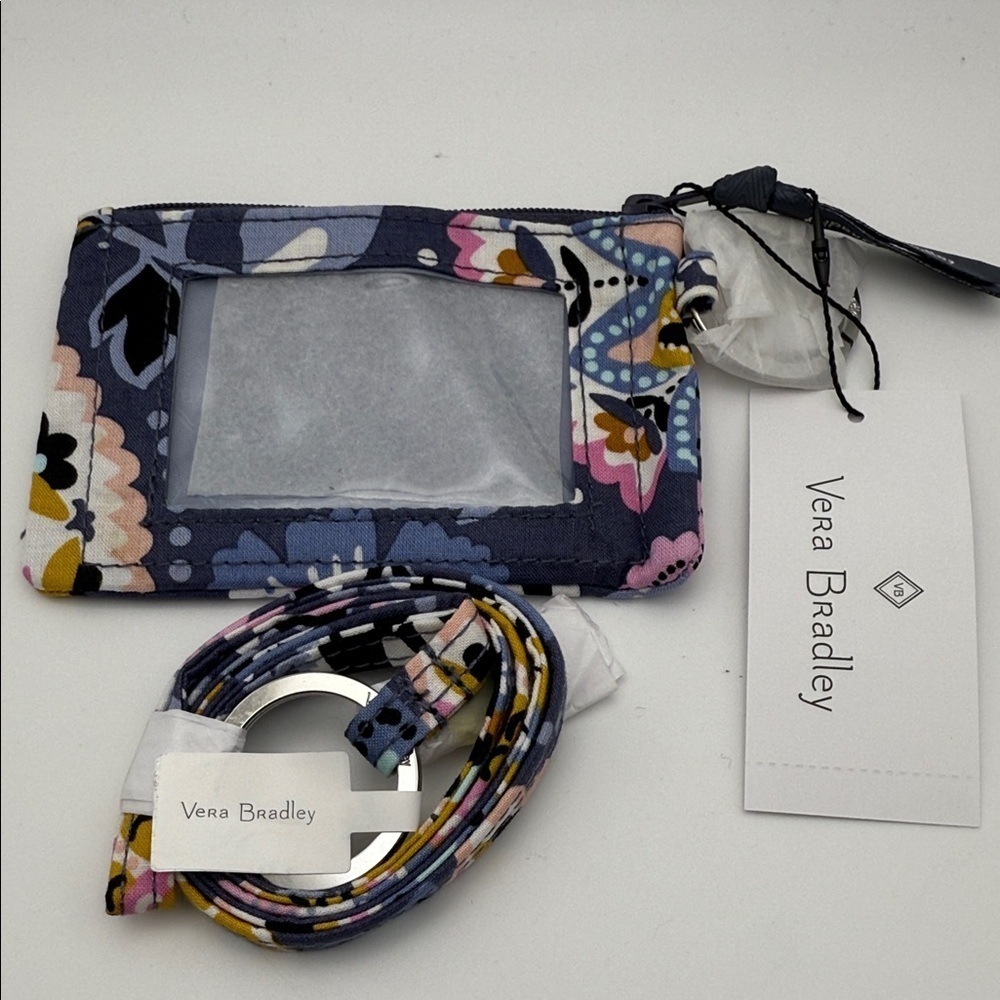 NWT Vera Bradley Multicolor ID Holder and Lanyard in Charmont Meadow